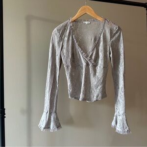 Free People Long Bell Sleeve Blouse